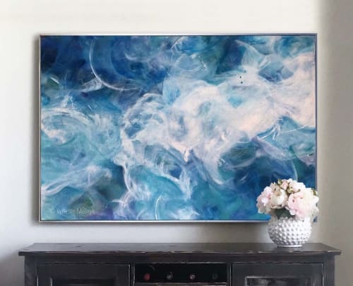 Softly Whispering Sweet Nothings - abstract clouds or ocean | Paintings by Lynette Melnyk