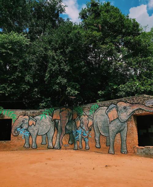 Elephant Mural | Murals by Frankie Strand | Kaudulla National Park SAFARI in Galoya