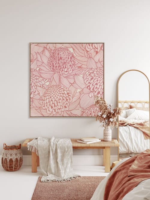 Telopea Bloom - Framed Canvas Art | Art & Wall Decor by Patricia Braune