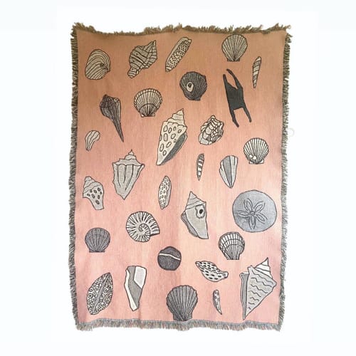 Seashells In Pink Tapestry | Wall Hangings by Neon Dunes by Lily Keller