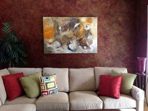 Warm Expressions Acrylic Contemporary Abstract | Paintings by Strokes by Red - Red (Linda Harrison)