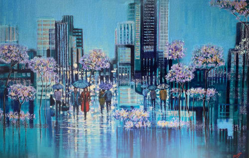 Mystic moments | Oil And Acrylic Painting in Paintings by Shazia Imran | AAD Art Gallery - Australian Art & Design in The Rocks