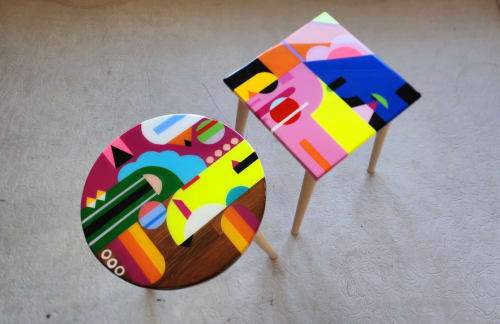 Handmade Colorful Resin Coffee Tables | Side Table in Tables by Epoxy Coffee Table Shop