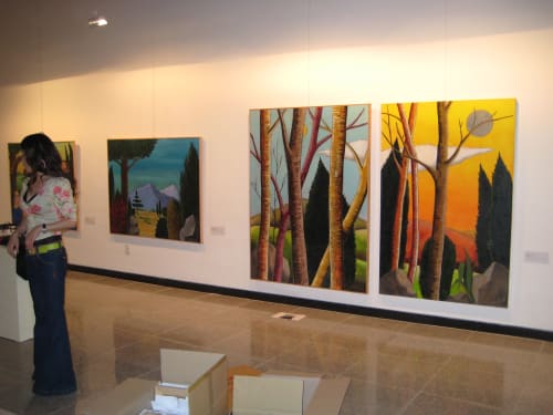 installation of exhibit | Paintings by Kelly Detweiler