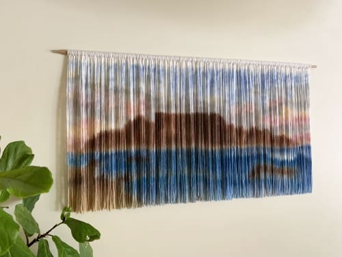 TABLE MOUNTAIN Landscape Textile Fiber Art Tapestry | Wall Hangings by Wallflowers Hanging Art