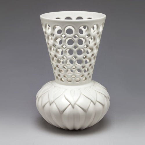 Calla Lily Pierced And Carved Vessel | Vase in Vases & Vessels by Lynne Meade