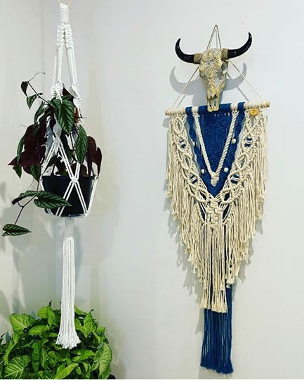 Crossing the Peacock Hanger | Macrame Wall Hanging by Hawks Nest Macrame | Private residence in Tauranga