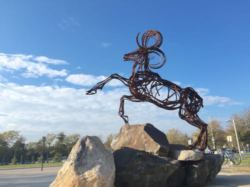 The Ram | Public Sculptures by Wendy Klemperer Art Inc | Farmingdale State College in Farmingdale