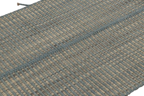 Rug & Kilim's Accent Kilim, Beige-Gray Textural Stripes | Area Rug in Rugs by Rug and Kilim