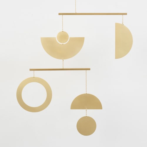 Canopy Mobile in Polished Brass | Sculptures by Circle & Line