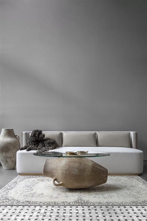 Papillonne Three Seater Sofa with Brass Plated Metal Detail | Couches & Sofas by LAGU