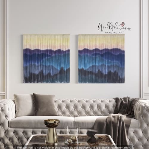 BLUE RIDGE Mountains - Set of 2 Dyed Wall Tapestries | Tapestry in Wall Hangings by Wallflowers Hanging Art