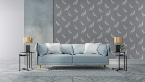 Fancy Pigeon | Silver Frosting On Thunder Grey | Wall Treatments by Weirdoh Birds