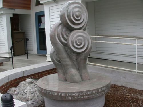 Fiddlehead Family | Public Sculptures by Jim Sardonis | Norwich Public Library in Norwich