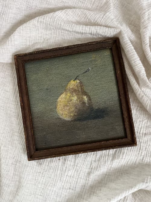 Vintage Pear Still Life Print on Canvas-Pear Art Print | Paintings by Melissa Mary Jenkins Art