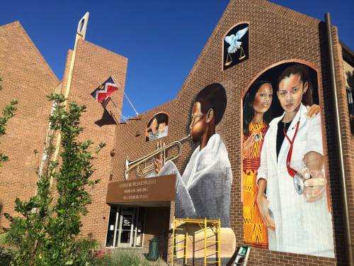 No Shoes Too Big | Street Murals by Frank Garza | Elbra M Wedgeworth Municipal Building in Denver