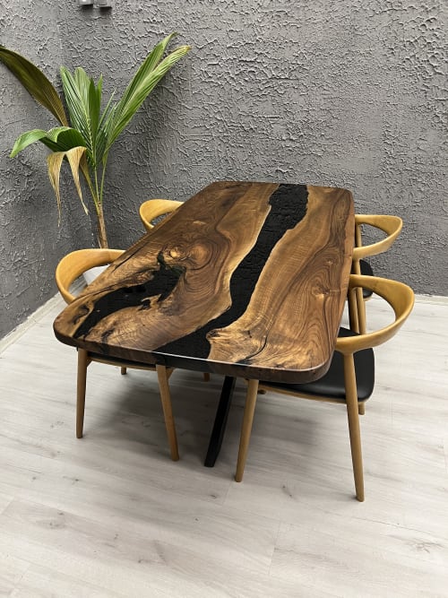 Black Epoxy Table, Meeting table, River Epoxy Table | Tables by Brave Wood