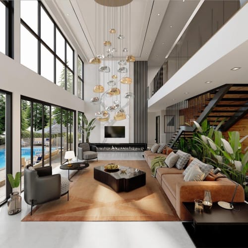 Cloud Chandelier Large Hand-Blown Glass, 33 Pendants | Pendants by Galilee Lighting