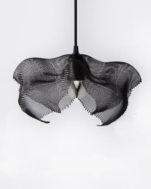 "Cloud II"  Steel Wire Mesh Pendant Light  18" - Medium | Pendants by Anne Lindsay