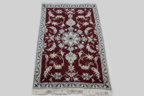 Red Traditional 3x5 Nain Kashmar Persian Rug | Rugs by Magic Rugs