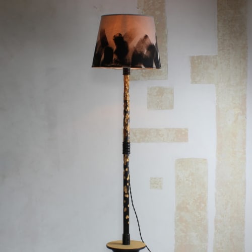 Rocket Floor Lamp — Yakisugi Wood | Erosion Series | Lamps by Gabor Gobi