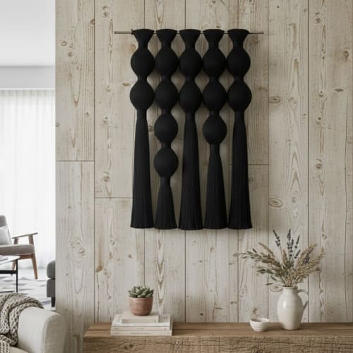 Customizable Boho Black Macrame Wall Hangings | Wall Hangings by Sarmal Design