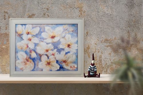 Silk magnolias | Oil And Acrylic Painting in Paintings by Elena Parau