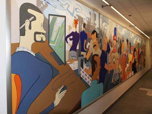 Krones AG Headquarters Mural | Murals by Gregory Gove | Krones AG, Franklin, WI in Franklin