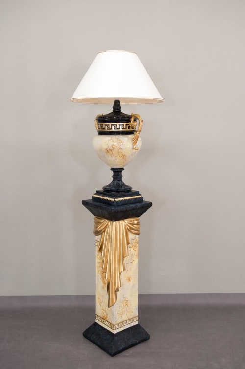 SET Lamp and column together all hand painted in Europe | Table Lamp in Lamps by ultimate European