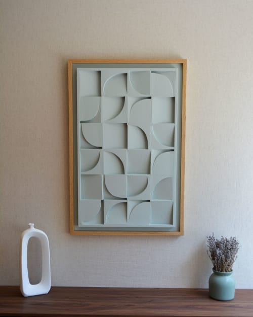 No. 121 Japandi Plaster Wall Relief - Scandinavian Decor | Wall Sculpture in Wall Hangings by Joseph A