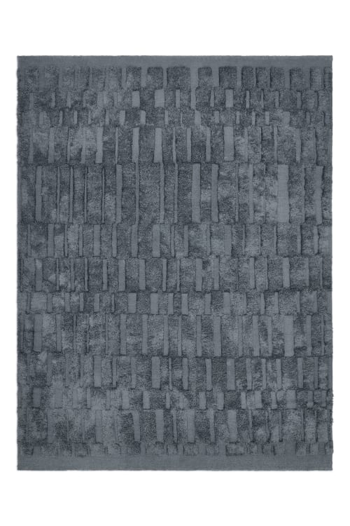 geometry. 001 - Hand woven flat weave with silk cut pile mot | Area Rug in Rugs by MK Objects