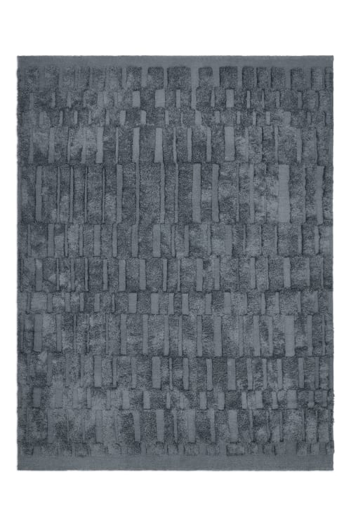 geometry. 001 - Hand woven flat weave with silk cut pile mot | Rugs by MK Objects