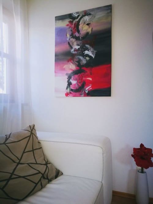 Play of colors with bordeauxred | Paintings by Beata Zielinska