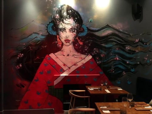 "Shia" | Murals by Ana Kuni | Shio Restaurant in Cape Town