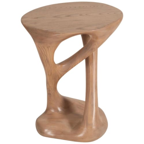 Sasha Side Table, Solid Wood with Antique Oak Finish | Tables by Amorph