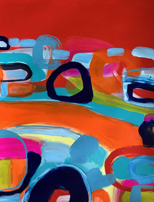 Colours Of Cali - Red | Oil And Acrylic Painting in Paintings by Darlene Watson Abstract Artist