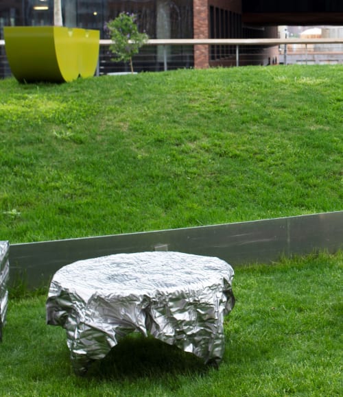 Wrinkled Stainless Coffee Table | Tables by Christopher Prinz | Inside/Out - The Vale Park in Brooklyn