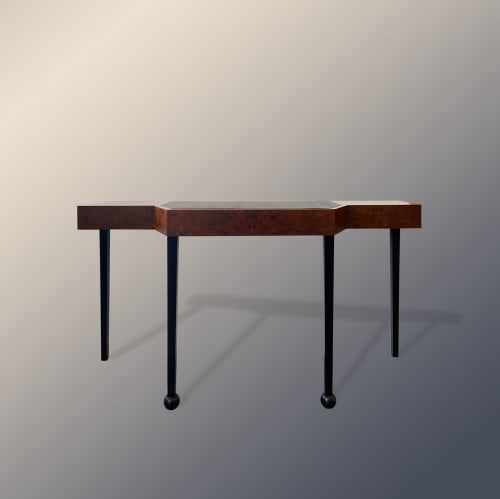 Fleming Desk with leather top | Tables by Ivar London | Custom