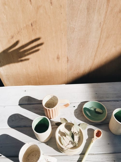 Ceramic Lined Mug in Oatmeal | Drinkware by Bridget D