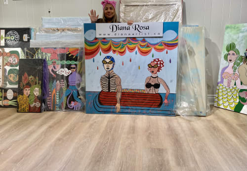 Rainbow rain | Paintings by Diana Rosa
