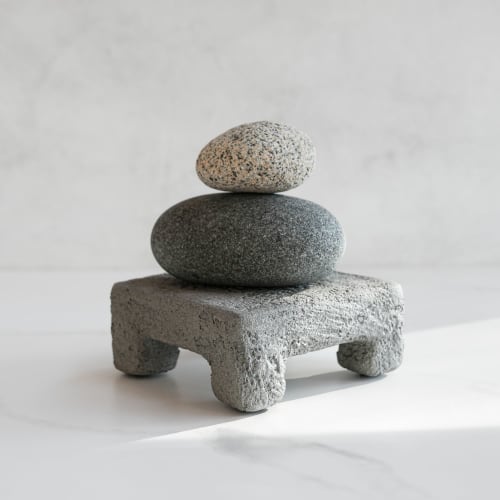 Small Square Shelf Riser in Dove Grey Concrete | Decorative Objects by Carolyn Powers Designs
