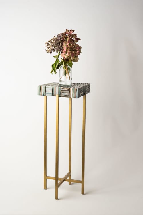 Ceramic and Brass Accent Table - Ingression | Side Table in Tables by Clare and Romy Studio