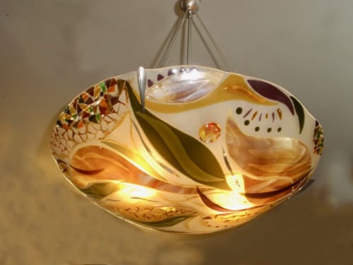 Luxury Amber Chandelier | Chandeliers by Bonnie Rubinstein Glass Studio