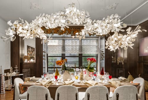 Dining room Porcelain Light Sculpture | Chandeliers by ANDREEA BRAESCU PORCELAIN AND LIGHT INSTALLTIONS | New York in New York