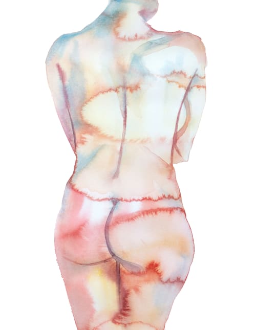 Nude No. 126 : Original Watercolor Painting | Paintings by Elizabeth Becker