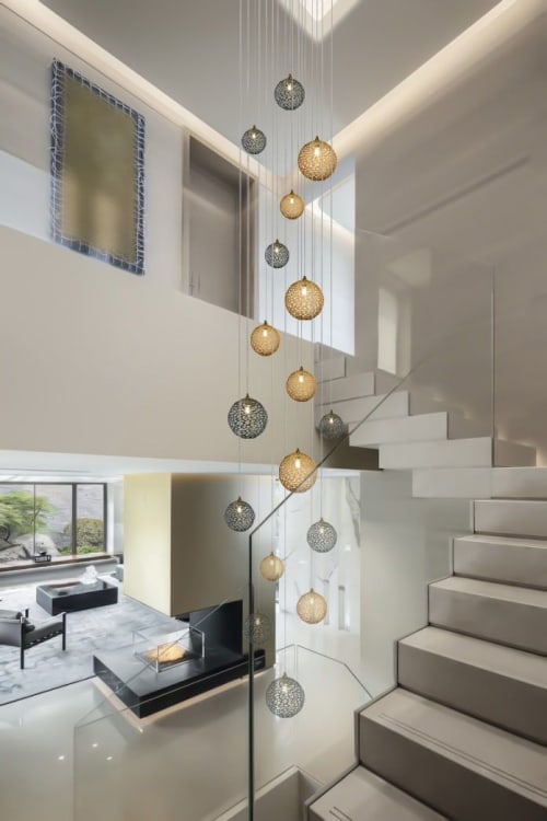 Napa mixed colorful glass hand-blown lighting pendants | Chandeliers by Galilee Lighting