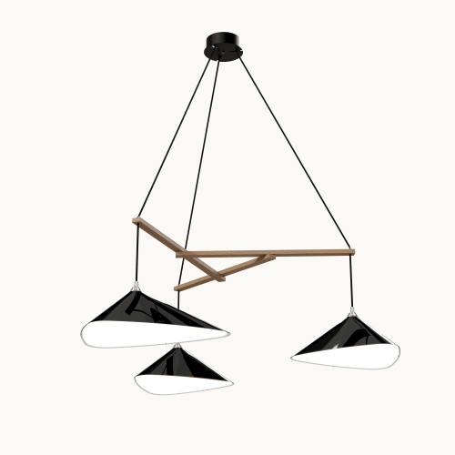Emily Group of Three Pendant Light – Black High Gloss | Chandeliers by MOSS Objects