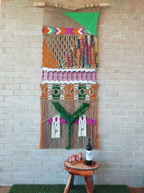 Mixed Fiber Macrame Abstract Wall Art - Celebration | Tapestry in Wall Hangings by The Good Vibe Effect
