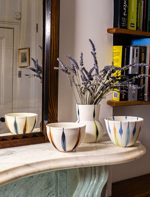 Porcelain 'Tulips' bowl | Vases & Vessels by Kyra Mihailovic Ceramics