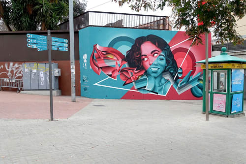 Divided | Murals by ZuriK | Metro Torrassa in L'Hospitalet de Llobregat